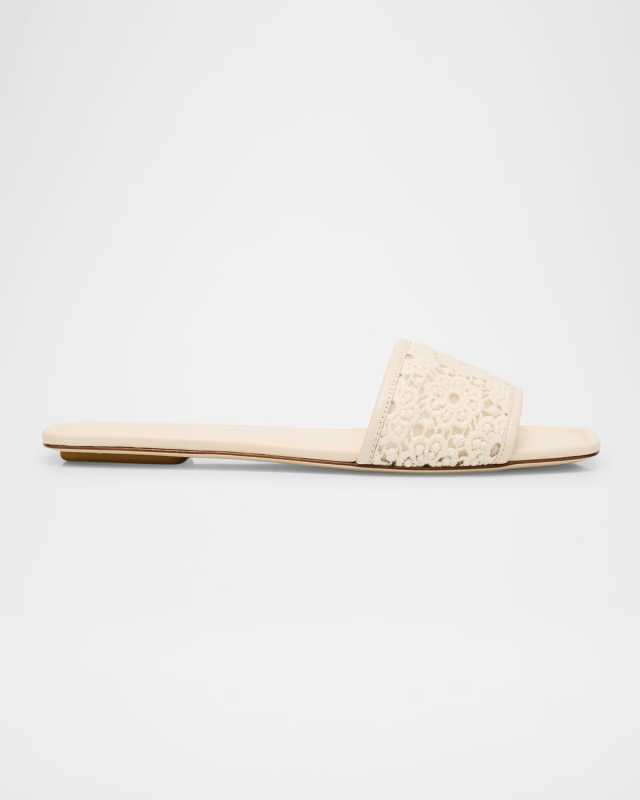 Fia Cotton Flat Slide Sandals
